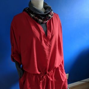 Ralph Lauren Red peplum tunic size XL
